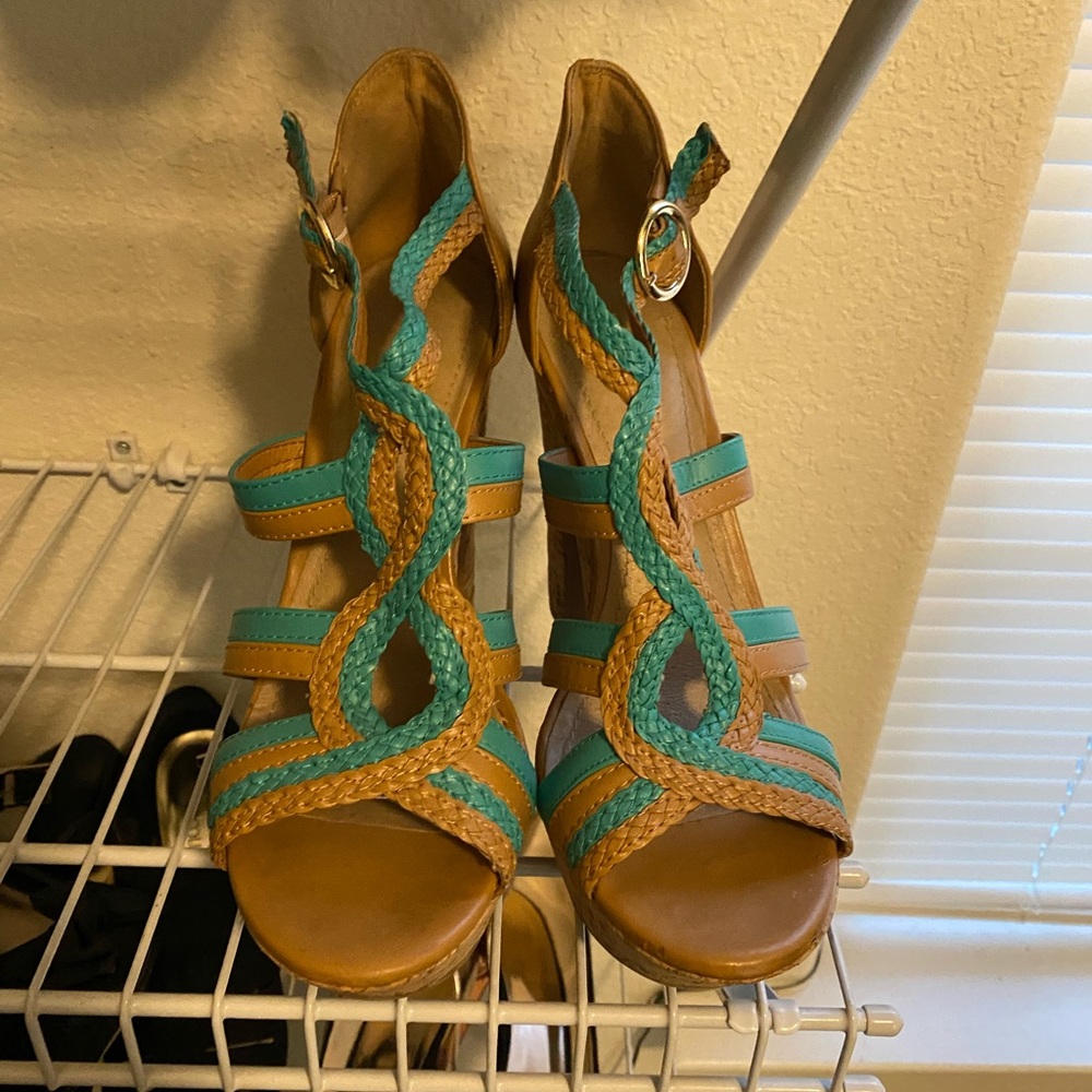 Teal Rope Heels